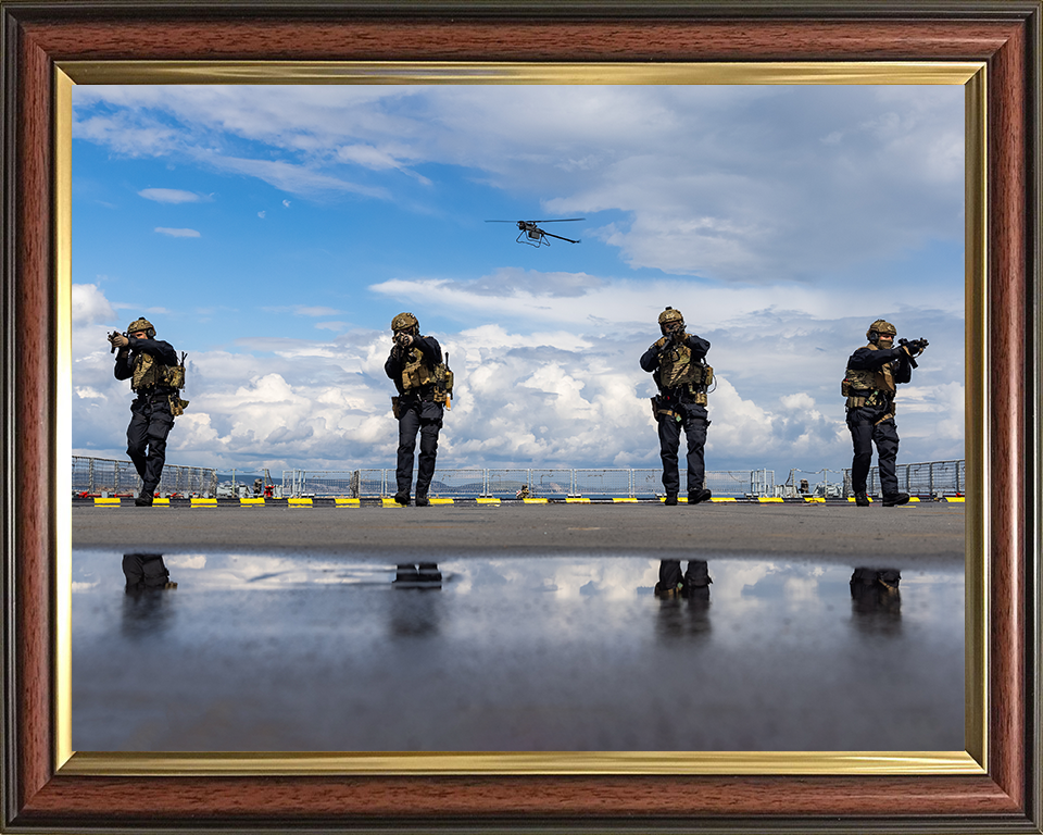 Royal Marines Commando Boarding Team Photo Print - 42 Commando Hampshire Prints 10 x 8 Classic Frame No