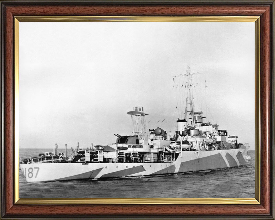HMS Kite (U87) Photo Print - Starboard Side - Royal Navy Black Swan Class Sloop Hampshire Prints 10 x 8 Classic Frame No