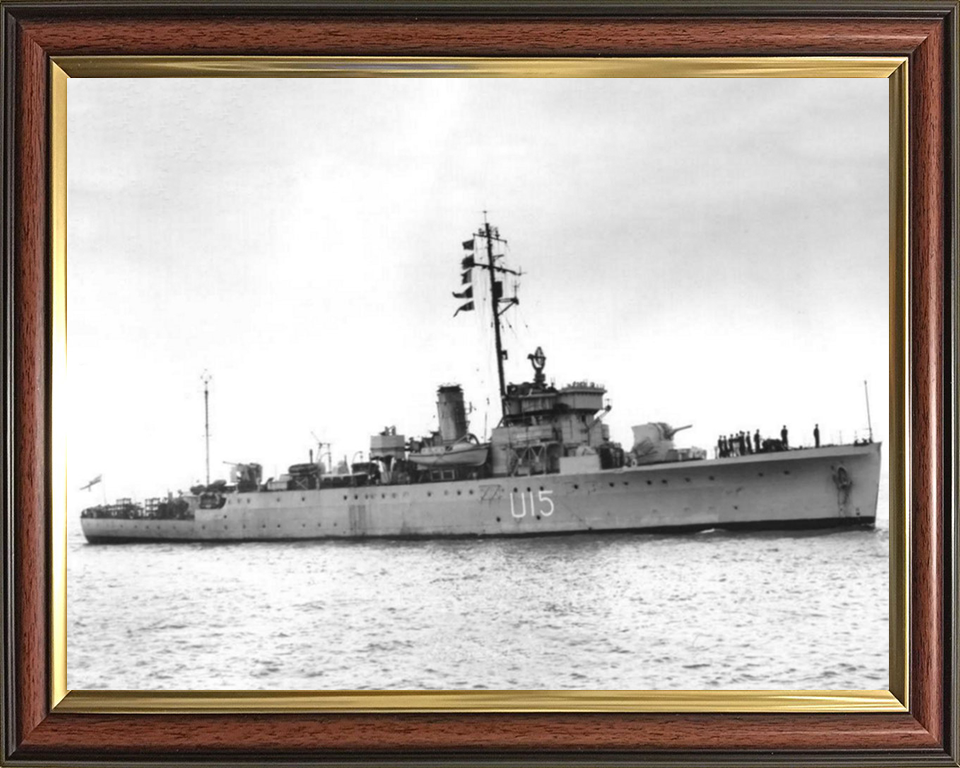 HMS Fowey (U15) (L15) Photo Print - Starboard View - Royal Navy Shoreham Class Sloop Hampshire Prints 10 x 8 Classic Frame No