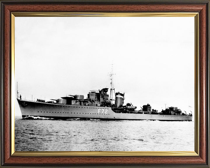 HMS Jersey (F72) Photo Print - Port Side - Royal Navy J Class Destroyer Hampshire Prints 10 x 8 Classic Frame No