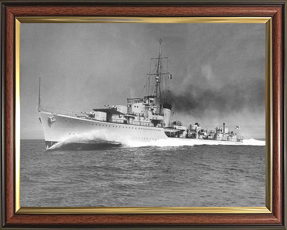 HMS Kelly (F01) Photo Print - Port Side View - Royal Navy K Class Destroyer Hampshire Prints 10 x 8 Classic Frame No