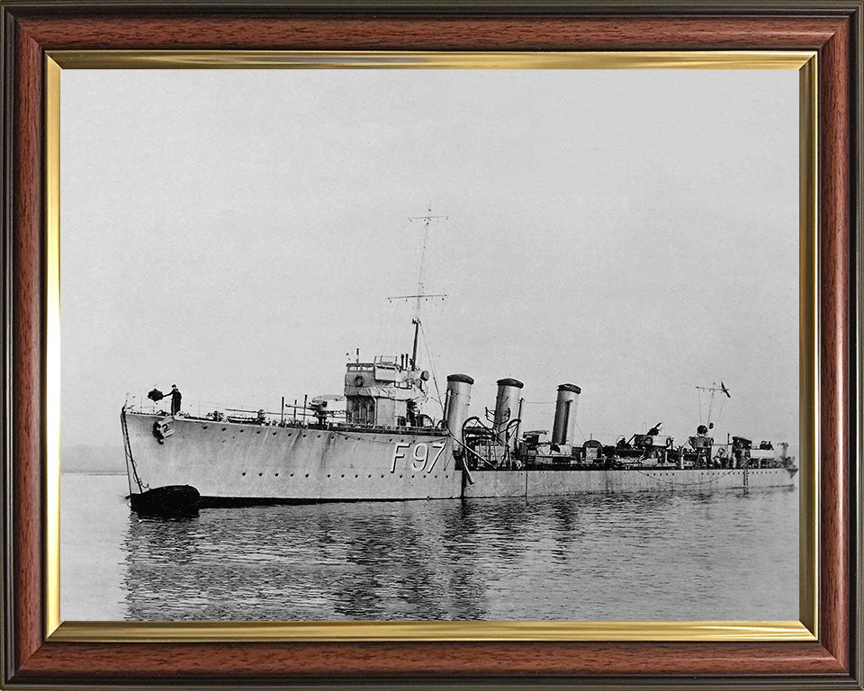 HMS Redgauntlet (F97) Photo Print - At A Buoy - Royal Navy R Class Destroyer Hampshire Prints 10 x 8 Classic Frame No