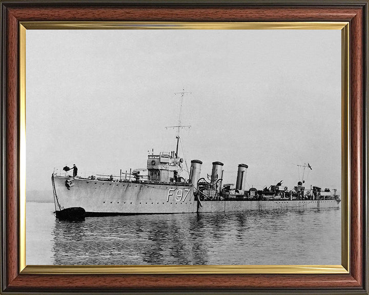 HMS Redgauntlet (F97) Photo Print - At A Buoy - Royal Navy R Class Destroyer Hampshire Prints 10 x 8 Classic Frame No