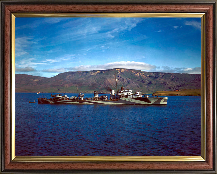 HMS Hesperus (H57) Photo Print - Starboard Beam View - Royal Navy H Class Destroyer Hampshire Prints 10 x 8 Classic Frame No