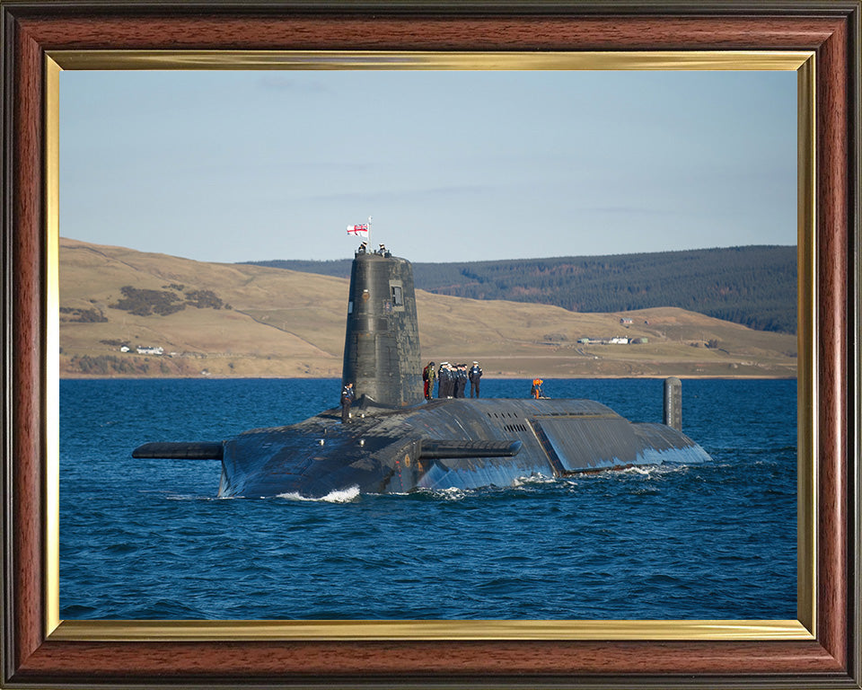 HMS Victorious (S29) Photo Print - Port Bow View - Royal Navy Vanguard Class Submarine Hampshire Prints 10 x 8 Classic Frame No