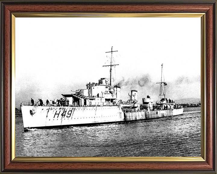 HMS Inconstant (H49) Photo Print - Port Side View - Royal Navy I Class Destroyer Hampshire Prints 10 x 8 Classic Frame No