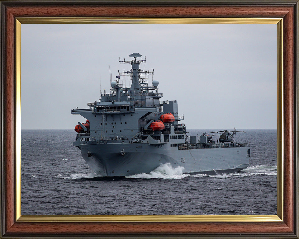 RFA Argus (A135) Photo Print - At Sea - Royal Fleet Auxiliary Casualty Class Ship Hampshire Prints 10 x 8 Classic Frame No
