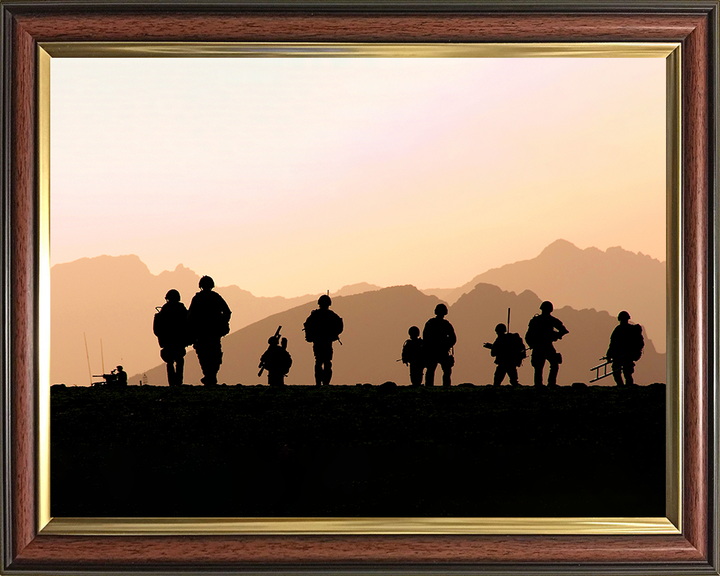 Royal Marine Commandos silhouettes Photo Print - 45 Commando Hampshire Prints 10 x 8 Classic Frame No
