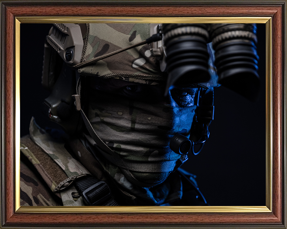 Royal Marines Commando Closeup Portrait Photo Print Hampshire Prints 10 x 8 Classic Frame No