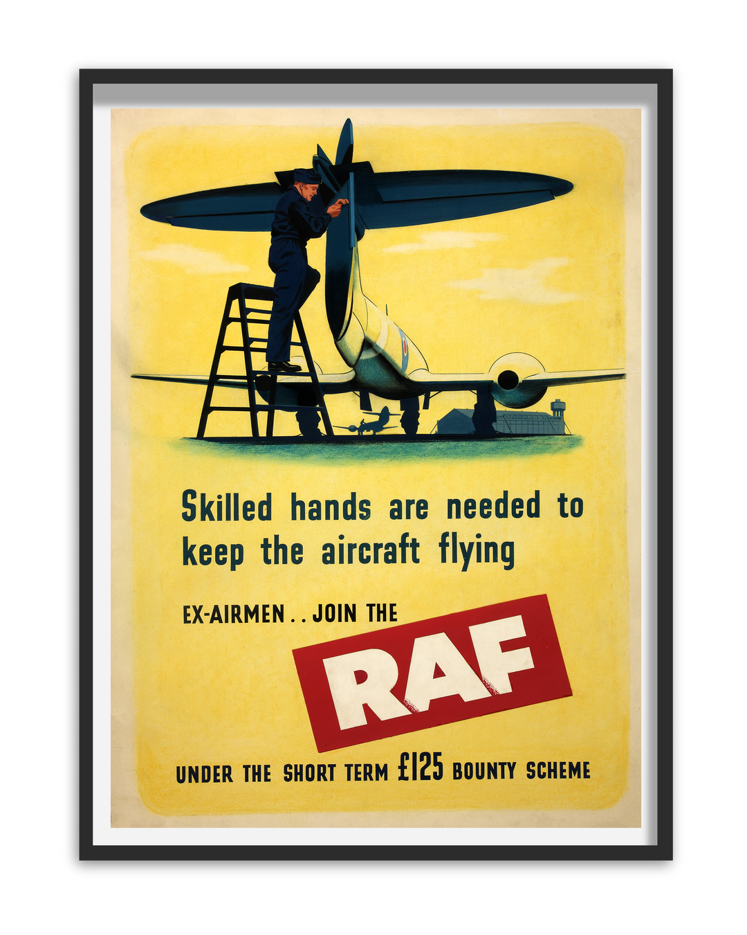 Skilled hands are needed join the RAF | World War Two Recruitment Poster Posters, Prints, & Visual Artwork Hampshire Prints A5