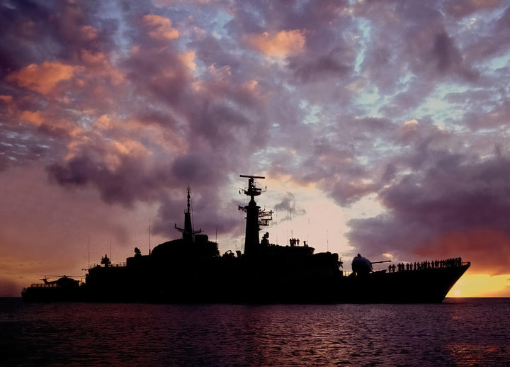 HMS Active (F171) Photo Print - At Sunset - Royal Navy Type 21 Frigate Hampshire Prints 6 x 4 No Frame No