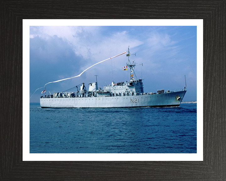 HMS Abdiel (N21) Photo Print - Starboard View - Royal Navy Abdiel Class Minelayer Hampshire Prints 10 x 8 Black Frame Yes