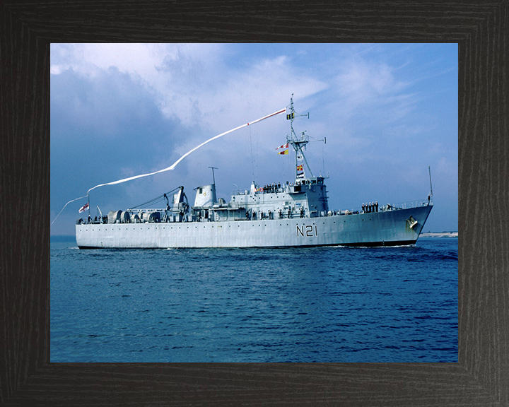 HMS Abdiel (N21) Photo Print - Starboard View - Royal Navy Abdiel Class Minelayer Hampshire Prints 10 x 8 Black Frame No