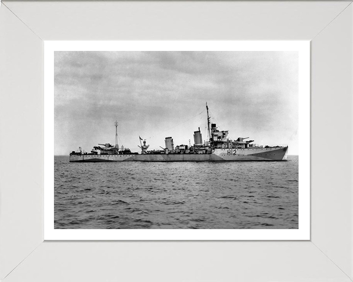 HMS Achates (H12) Photo Print - Starboard View - Royal Navy A Class destroyer Hampshire Prints 10 x 8 White Frame Yes