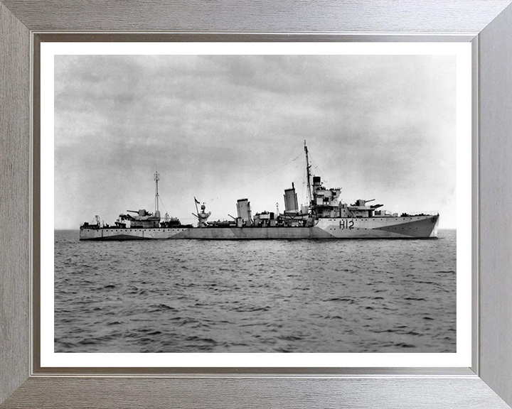 HMS Achates (H12) Photo Print - Starboard View - Royal Navy A Class destroyer Hampshire Prints 10 x 8 Silver Frame Yes