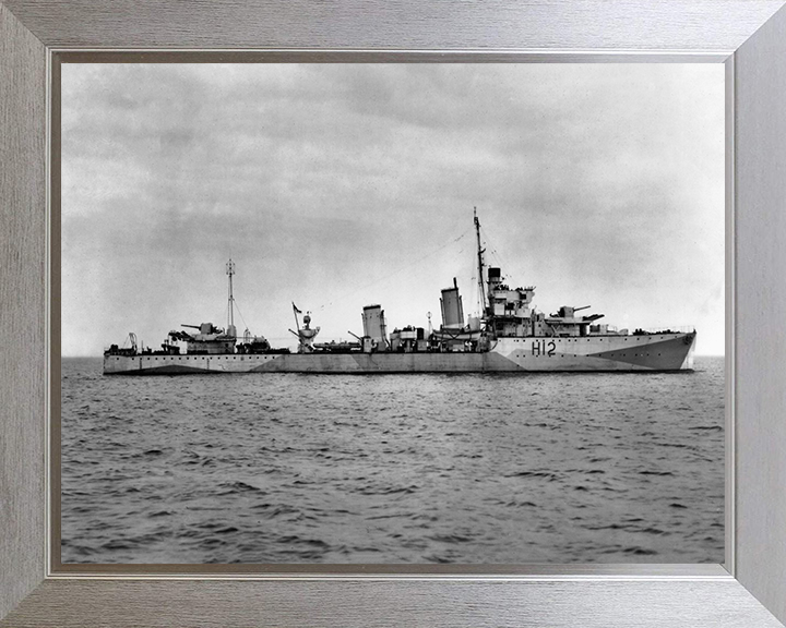 HMS Achates (H12) Photo Print - Starboard View - Royal Navy A Class destroyer Hampshire Prints 10 x 8 Silver Frame No