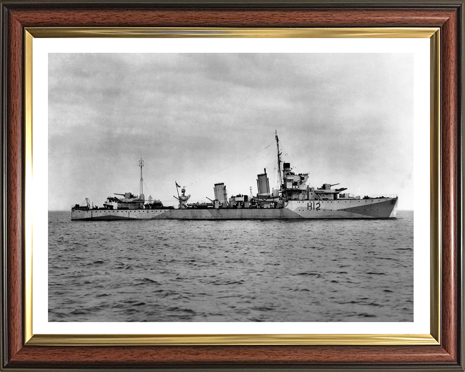 HMS Achates (H12) Photo Print - Starboard View - Royal Navy A Class destroyer Hampshire Prints 10 x 8 Classic Frame Yes