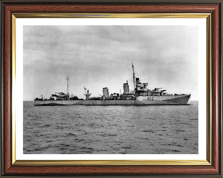 HMS Achates (H12) Photo Print - Starboard View - Royal Navy A Class destroyer Hampshire Prints 10 x 8 Classic Frame Yes