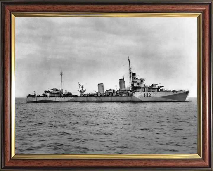 HMS Achates (H12) Photo Print - Starboard View - Royal Navy A Class destroyer Hampshire Prints 10 x 8 Classic Frame No