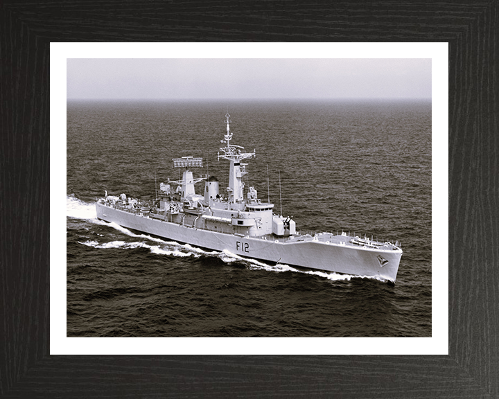 HMS Achilles (F12) Photo Print - Underway - Royal Navy Leander Class Frigate Hampshire Prints 10 x 8 Black Frame Yes