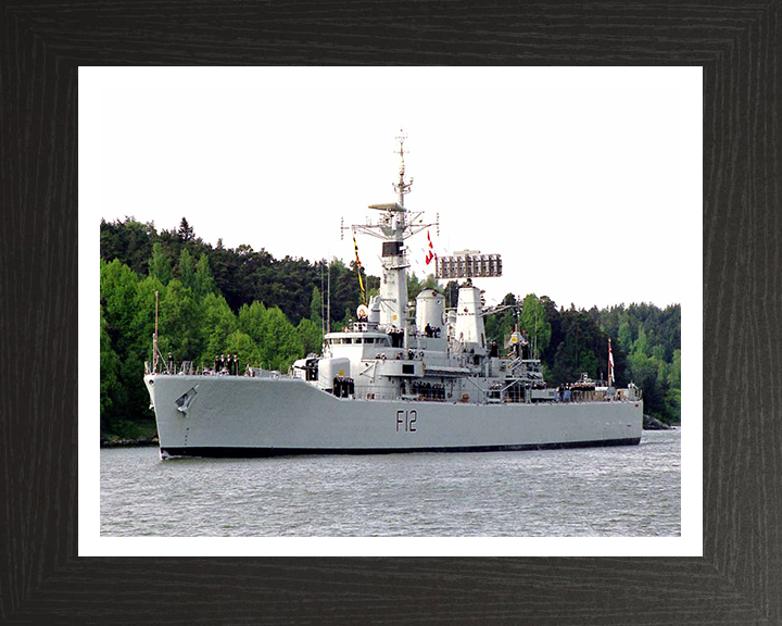 HMS Achilles (F12) Photo Print - Entering Port - Royal Navy Leander Class Frigate Hampshire Prints 10 x 8 Black Frame Yes