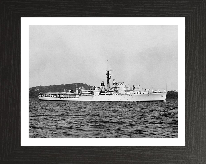 HMS Crane (U23) Photo Print - Starboard Beam View - Royal Navy Black Swan Class Sloop Hampshire Prints 10 x 8 Black Frame Yes