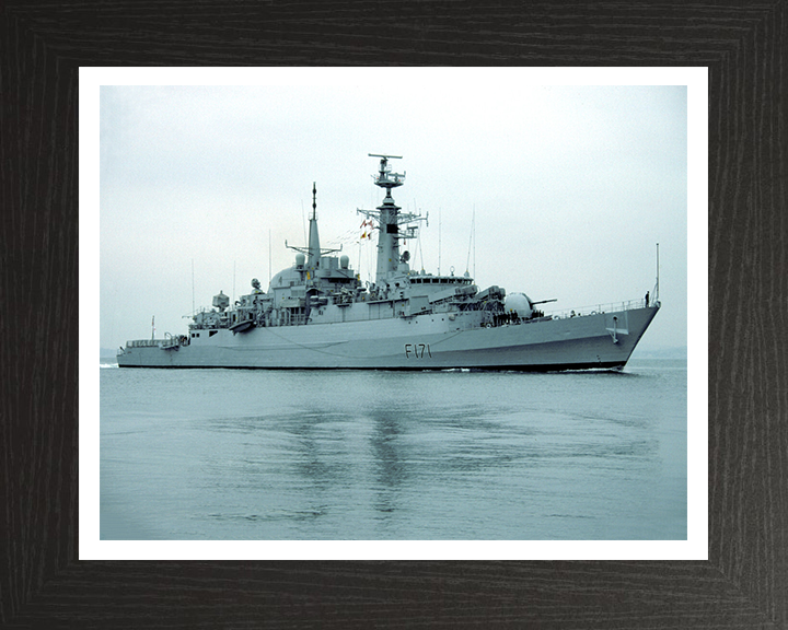 HMS Active (F171) Photo Print - Starboard Reflections - Royal Navy Type 21 Frigate Hampshire Prints 10 x 8 Black Frame Yes