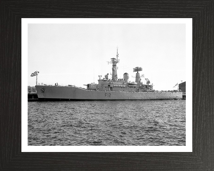 HMS Achilles (F12) Photo Print - In Harbour - Royal Navy Leander Class Frigate Hampshire Prints 10 x 8 Black Frame Yes