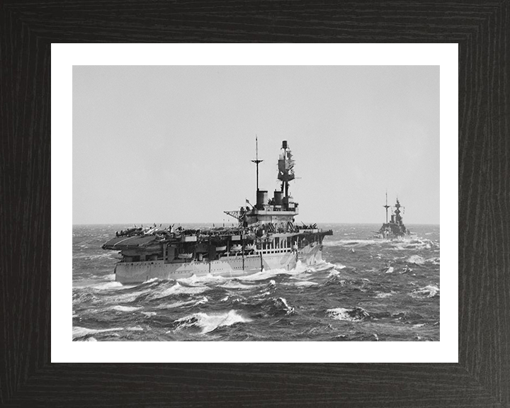 HMS Eagle (94) Photo Print - Underway - Royal Navy Eagle Class Aircraft Carrier Hampshire Prints 10 x 8 Black Frame Yes