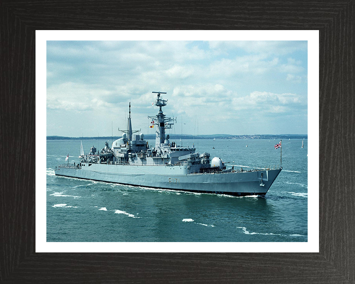 HMS Active (F171) Photo Print - Entering Portsmouth - Royal Navy Type 21 Frigate Hampshire Prints 10 x 8 Black Frame Yes