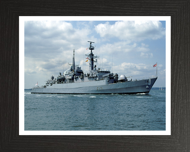 HMS Active (F171) Photo Print - Starboard View - Royal Navy Type 21 Frigate Hampshire Prints 10 x 8 Black Frame Yes