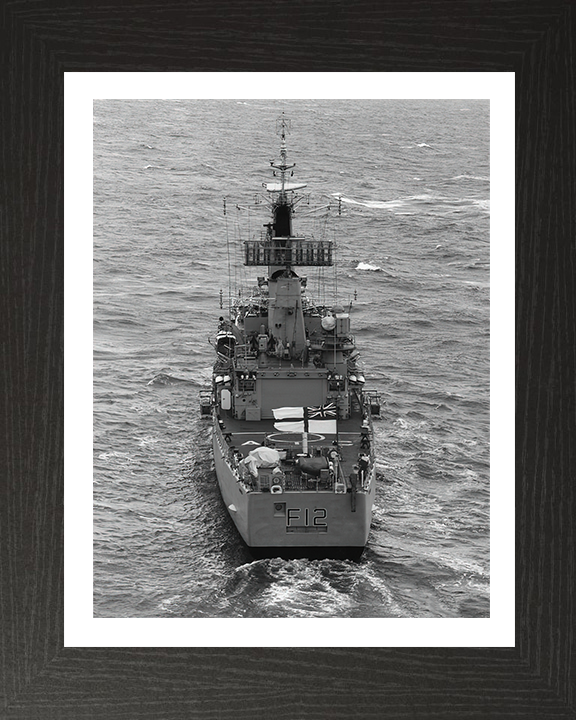 HMS Achilles (F12) Photo Print - Stern View - Royal Navy Leander Class Frigate Hampshire Prints 10 x 8 Black Frame Yes