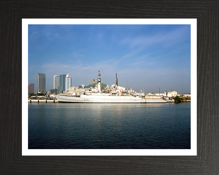 HMS Active (F171) Photo Print - Alongside Tampa 1994 - Royal Navy Type 21 Frigate Hampshire Prints 10 x 8 Black Frame Yes