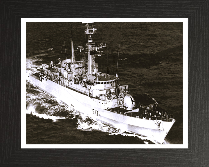 HMS Active (F171) Photo Print - Starboard Bow View - Royal Navy Type 21 Frigate Hampshire Prints 10 x 8 Black Frame Yes