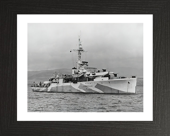 HMS Amethyst (F116) Photo Print - Starboard View - Royal Navy Black Swan Class Sloop Hampshire Prints 10 x 8 Black Frame Yes