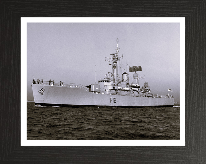 HMS Achilles (F12) Photo Print - At Sea - Royal Navy Leander Class Frigate Hampshire Prints 10 x 8 Black Frame Yes