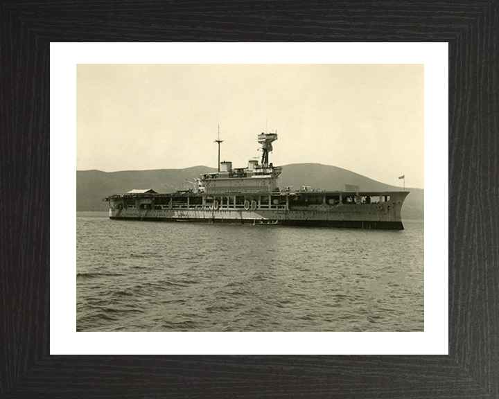 HMS Eagle (94) Photo Print - Starboard Side - Royal Navy Eagle Class Aircraft Carrier Hampshire Prints 10 x 8 Black Frame Yes