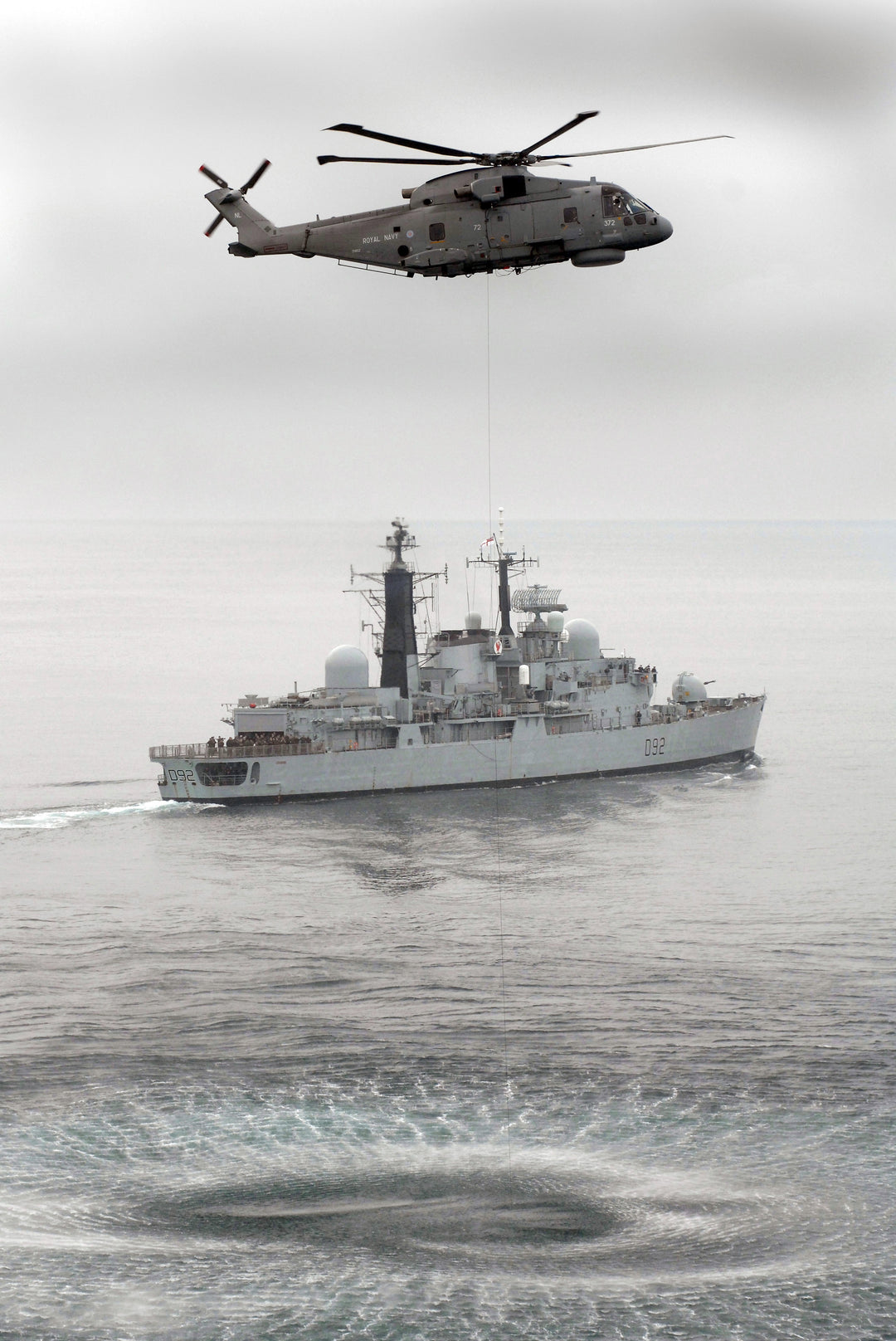 HMS Liverpool (D92) Photo Print - With Merlin Helicopter - Royal Navy Type 42 Destroyer Hampshire Prints 6 x 4 No Frame No