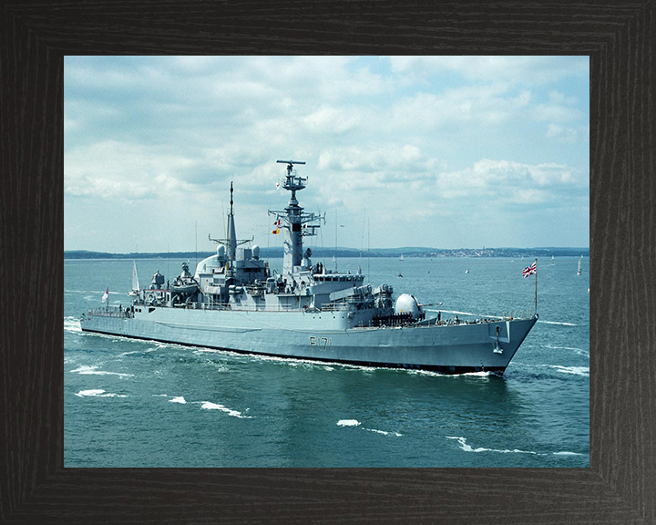 HMS Active (F171) Photo Print - Entering Portsmouth - Royal Navy Type 21 Frigate Hampshire Prints 10 x 8 Black Frame No