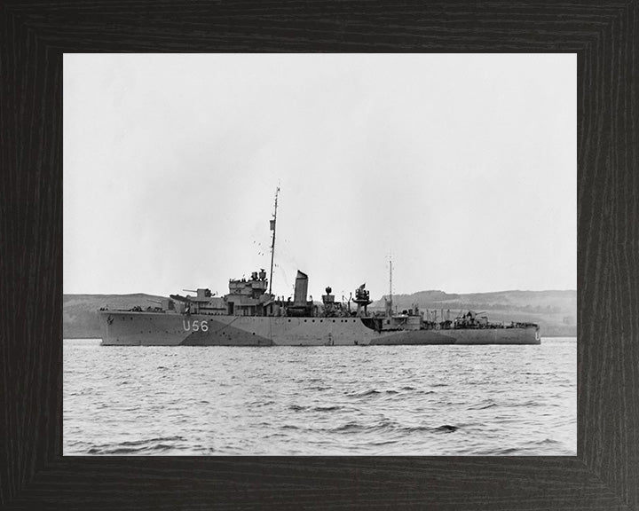 HMS Enchantress (L56) (U56) Photo Print - Port Side View - Royal Navy Bittern Class Sloop Hampshire Prints 10 x 8 Black Frame No