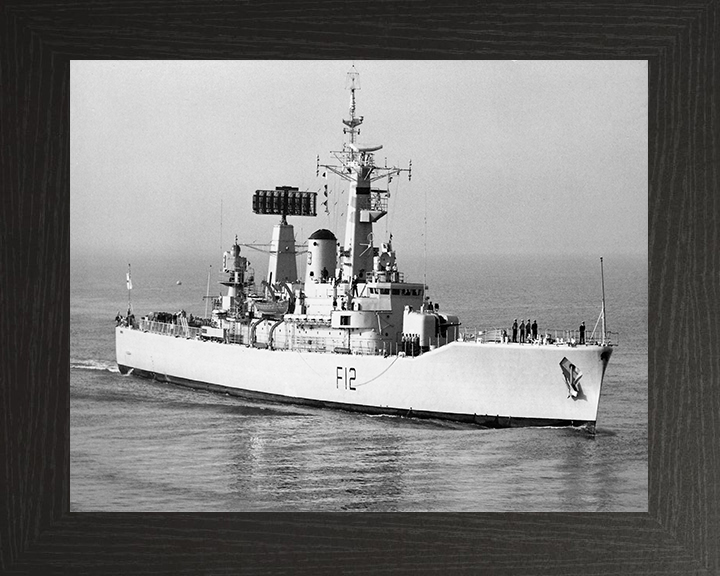 HMS Achilles (F12) Photo Print - Entering Harbour - Royal Navy Leander Class Frigate Hampshire Prints 10 x 8 Black Frame No