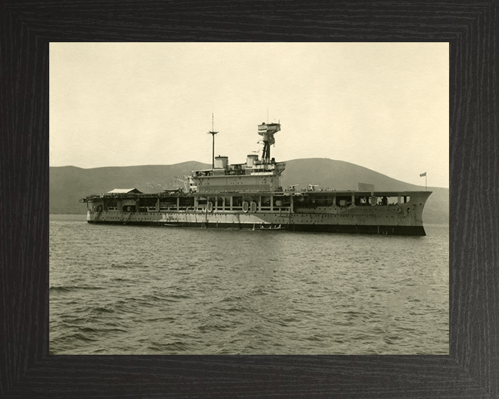HMS Eagle (94) Photo Print - Starboard Side - Royal Navy Eagle Class Aircraft Carrier Hampshire Prints 10 x 8 Black Frame No