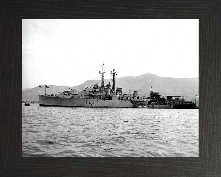 HMS Alacrity (U60) Photo Print - Port View - Royal Navy Black Swan Class Sloop Hampshire Prints 10 x 8 Black Frame No