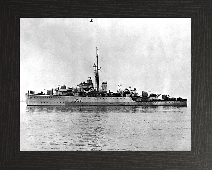 HMS Black Swan U57 (L57) Photo Print - Port Beam - Royal Navy Black Swan Class Sloop Hampshire Prints 10 x 8 Black Frame No