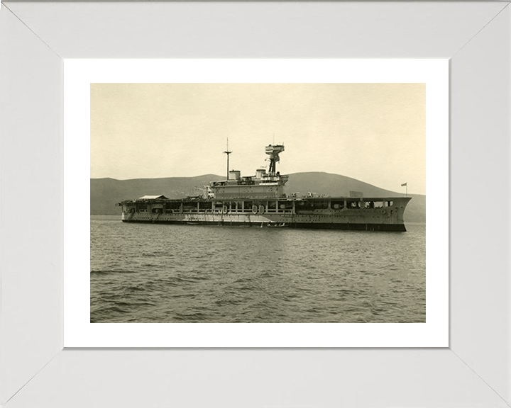 HMS Eagle (94) Photo Print - Starboard Side - Royal Navy Eagle Class Aircraft Carrier Hampshire Prints 10 x 8 White Frame Yes