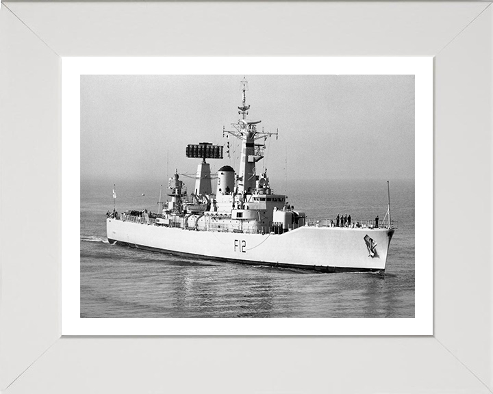HMS Achilles (F12) Photo Print - Entering Harbour - Royal Navy Leander Class Frigate Hampshire Prints 10 x 8 White Frame Yes