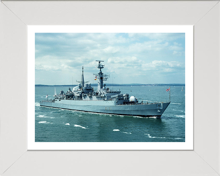 HMS Active (F171) Photo Print - Entering Portsmouth - Royal Navy Type 21 Frigate Hampshire Prints 10 x 8 White Frame Yes