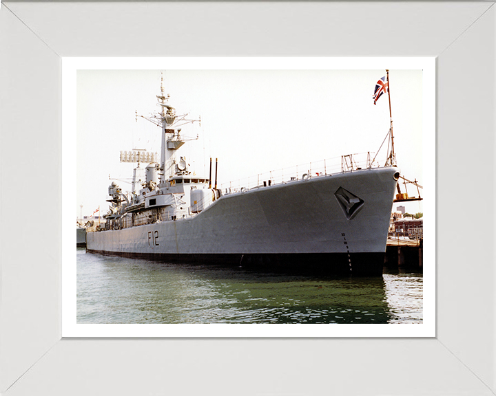 HMS Achilles (F12) Photo Print - Alongside - Royal Navy Leander Class Frigate Hampshire Prints 10 x 8 White Frame Yes