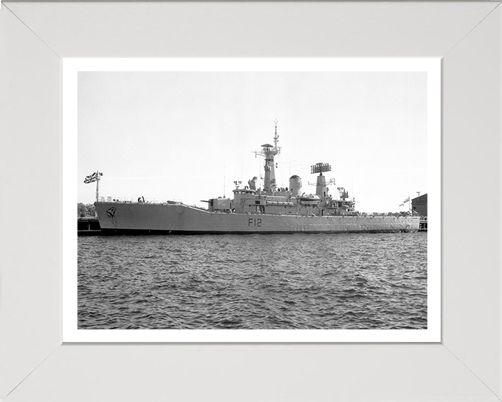 HMS Achilles (F12) Photo Print - In Harbour - Royal Navy Leander Class Frigate Hampshire Prints 10 x 8 White Frame Yes