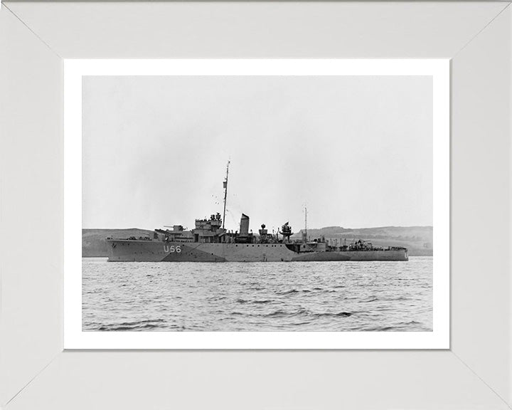 HMS Enchantress (L56) (U56) Photo Print - Port Side View - Royal Navy Bittern Class Sloop Hampshire Prints 10 x 8 White Frame Yes